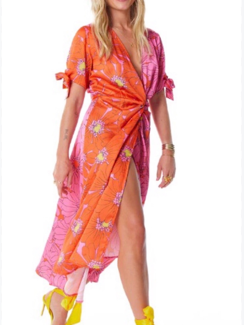 Never Fully Dressed - Pink And Orange Iris Zsa Zsa Dress